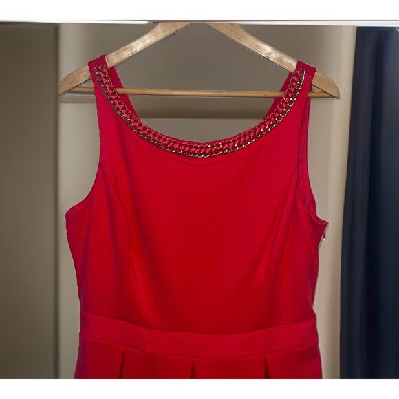 NWT Jessica Simpson Women's Sleeveless Fit & Flare Coral Dress Size 14 Bow Back - Picture 2 of 11